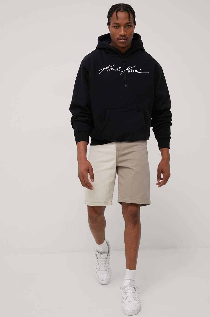 Karl kani pantaloni scurti din bumbac barbati, culoarea verde