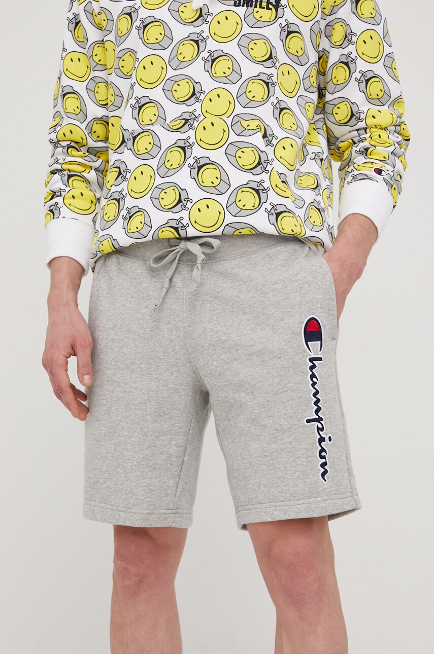 Champion pantaloni scurti 217063 barbati, culoarea gri, melanj