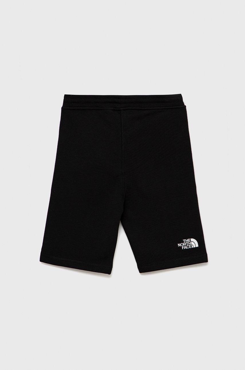 

Детские хлопковые шорты The North Face цвет чёрный регулируемая талия