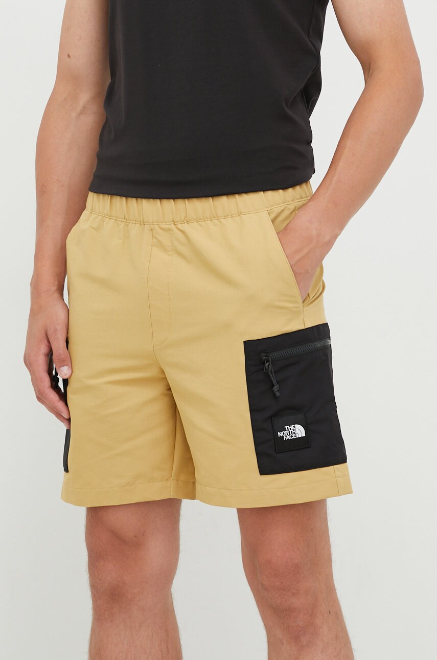 The north face pantaloni scurti black box barbati, culoarea galben