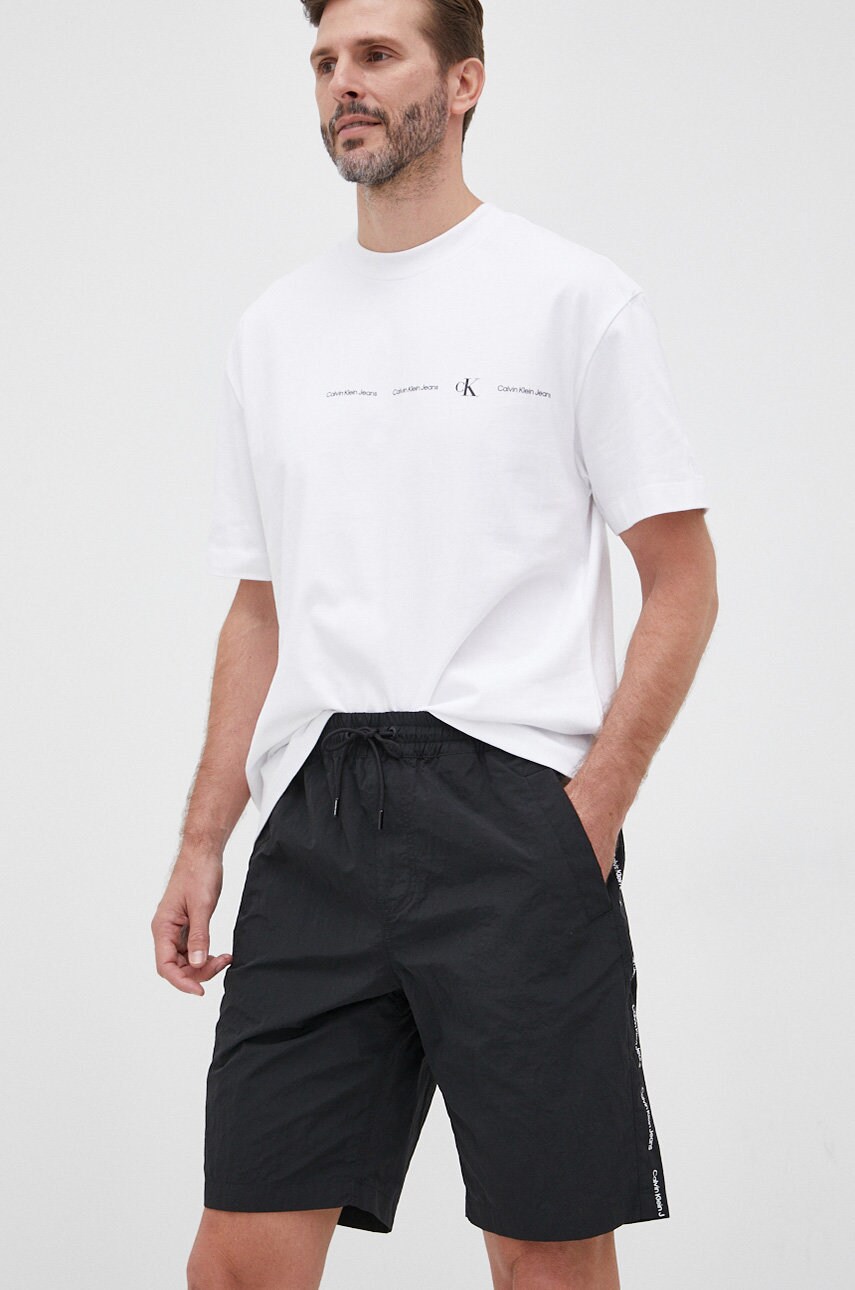 

Къси панталони Calvin Klein Jeans мъжко в черно, Черен
