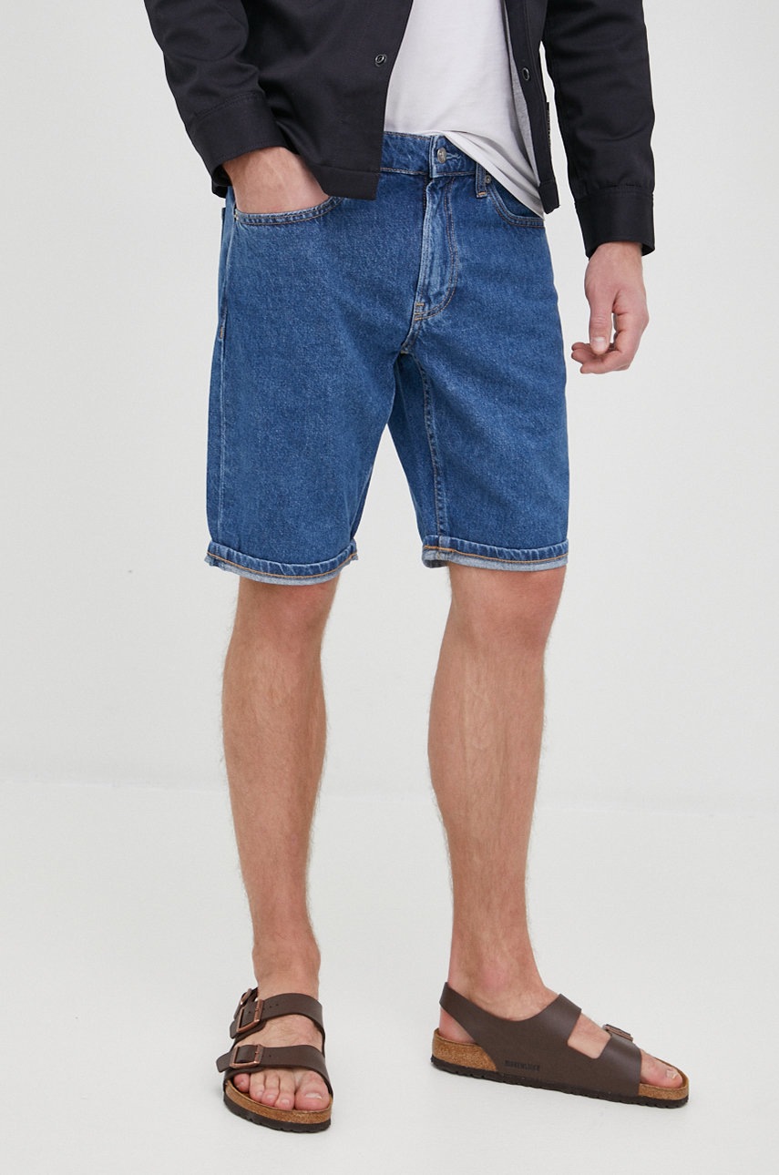 

Дънкови къси панталони Calvin Klein Jeans мъжко, Син