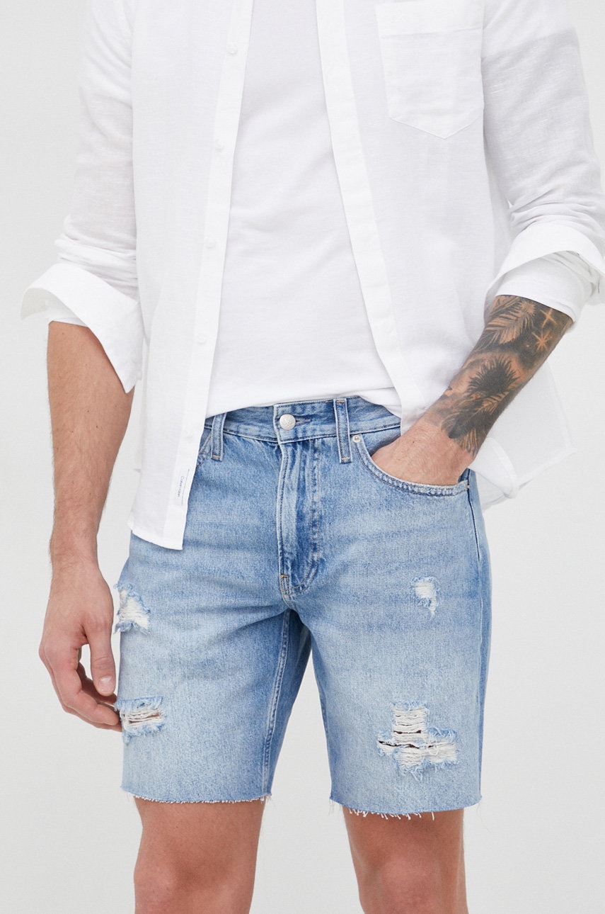 

Дънкови къси панталони Calvin Klein Jeans, Син