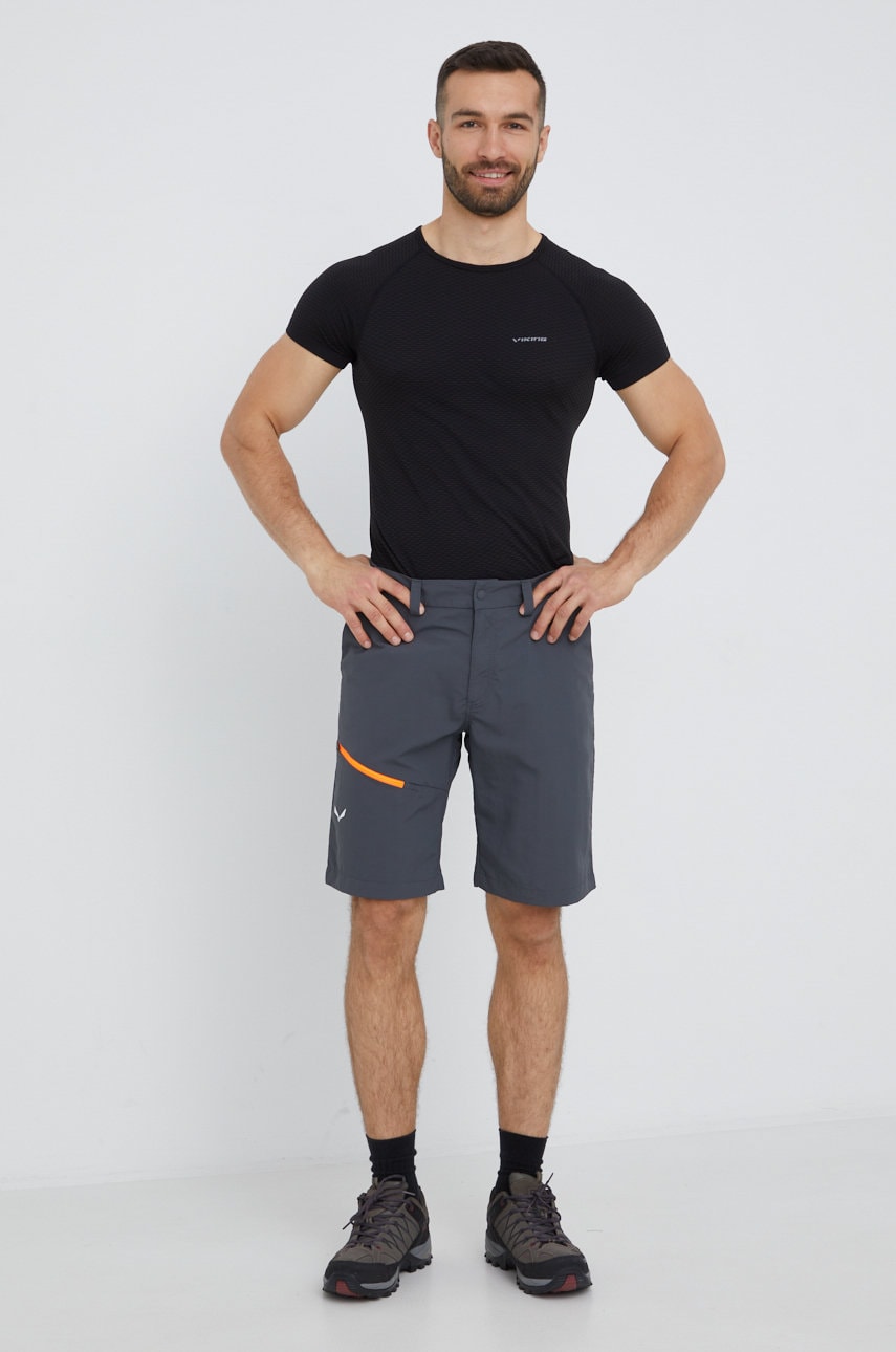 Salewa pantaloni scurți outdoor iseo dry barbati, culoarea gri