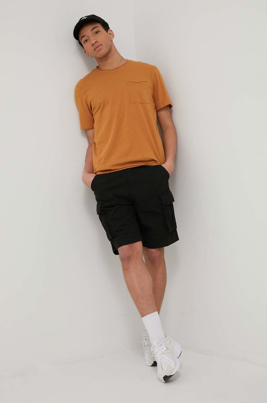 Brave soul pantaloni scurti din bumbac barbati, culoarea negru