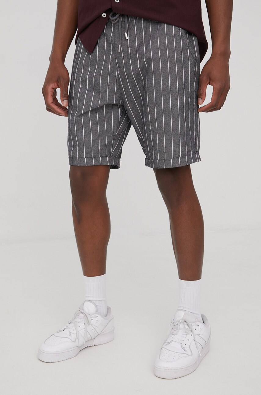 Brave soul pantaloni scurti din bumbac barbati, culoarea gri