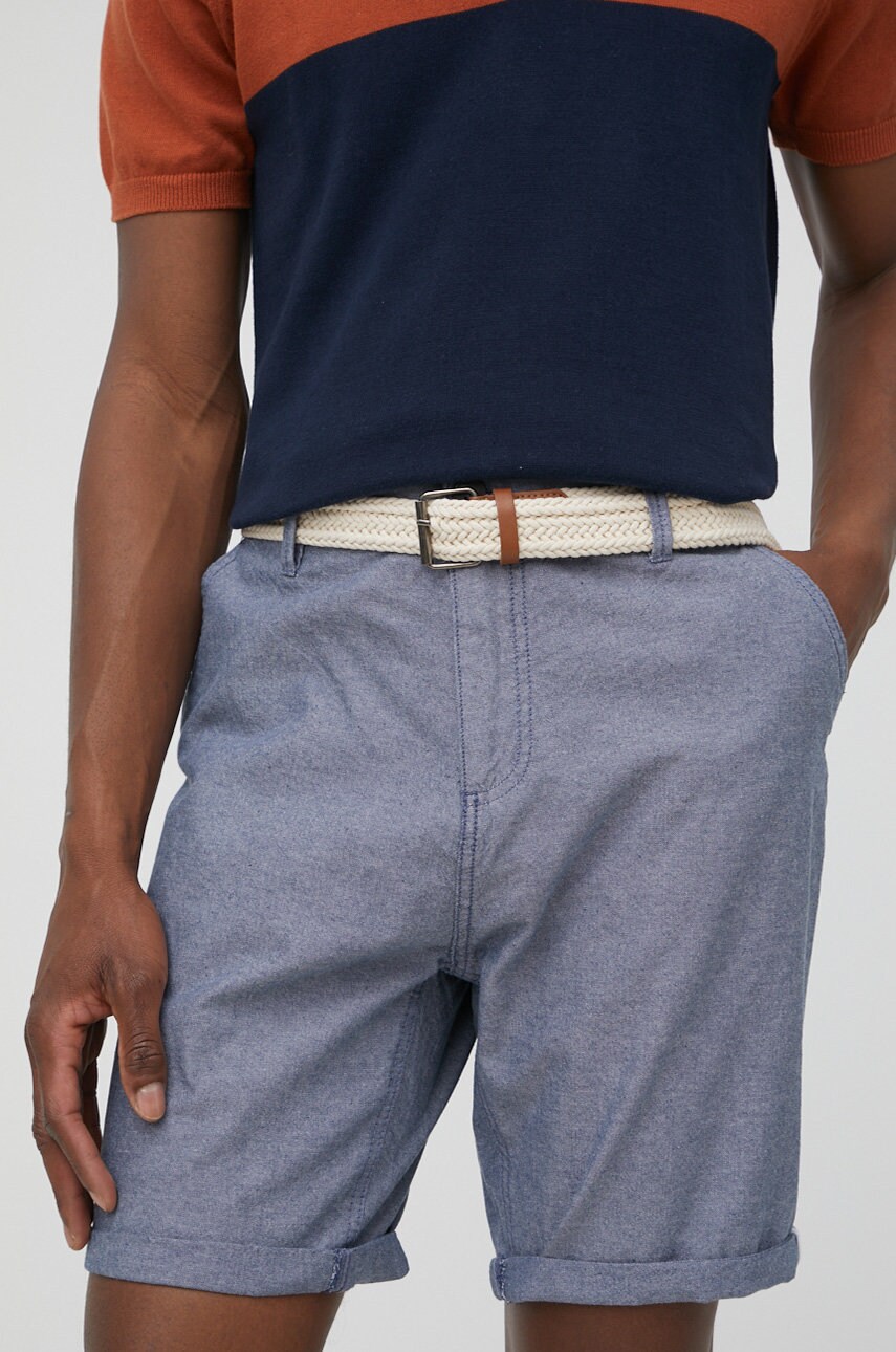 Brave soul pantaloni scurti din bumbac barbati, culoarea albastru marin