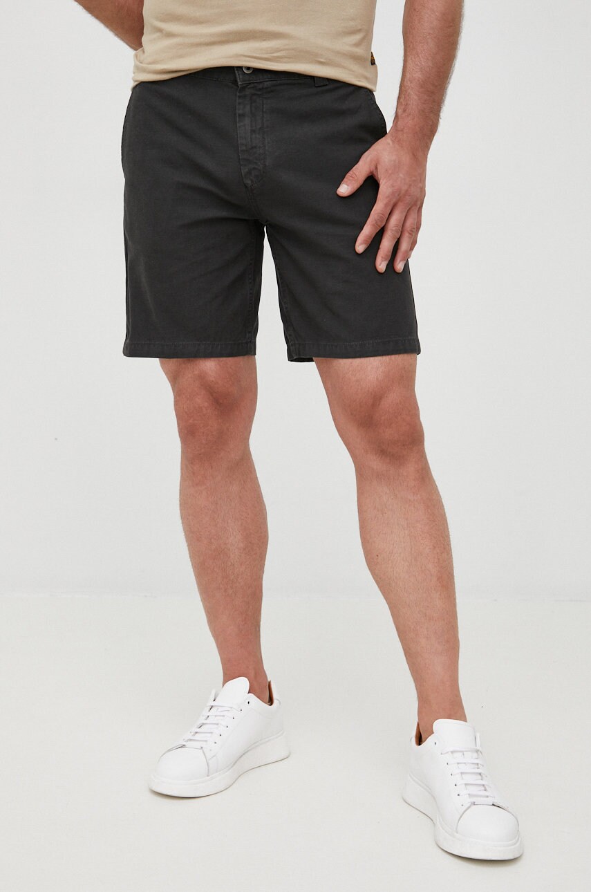 Deus ex machina pantaloni scurti din bumbac barbati, culoarea negru