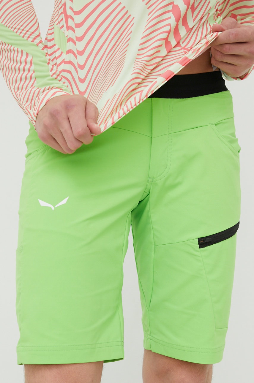 Salewa pantaloni scurți outdoor agner light barbati, culoarea verde