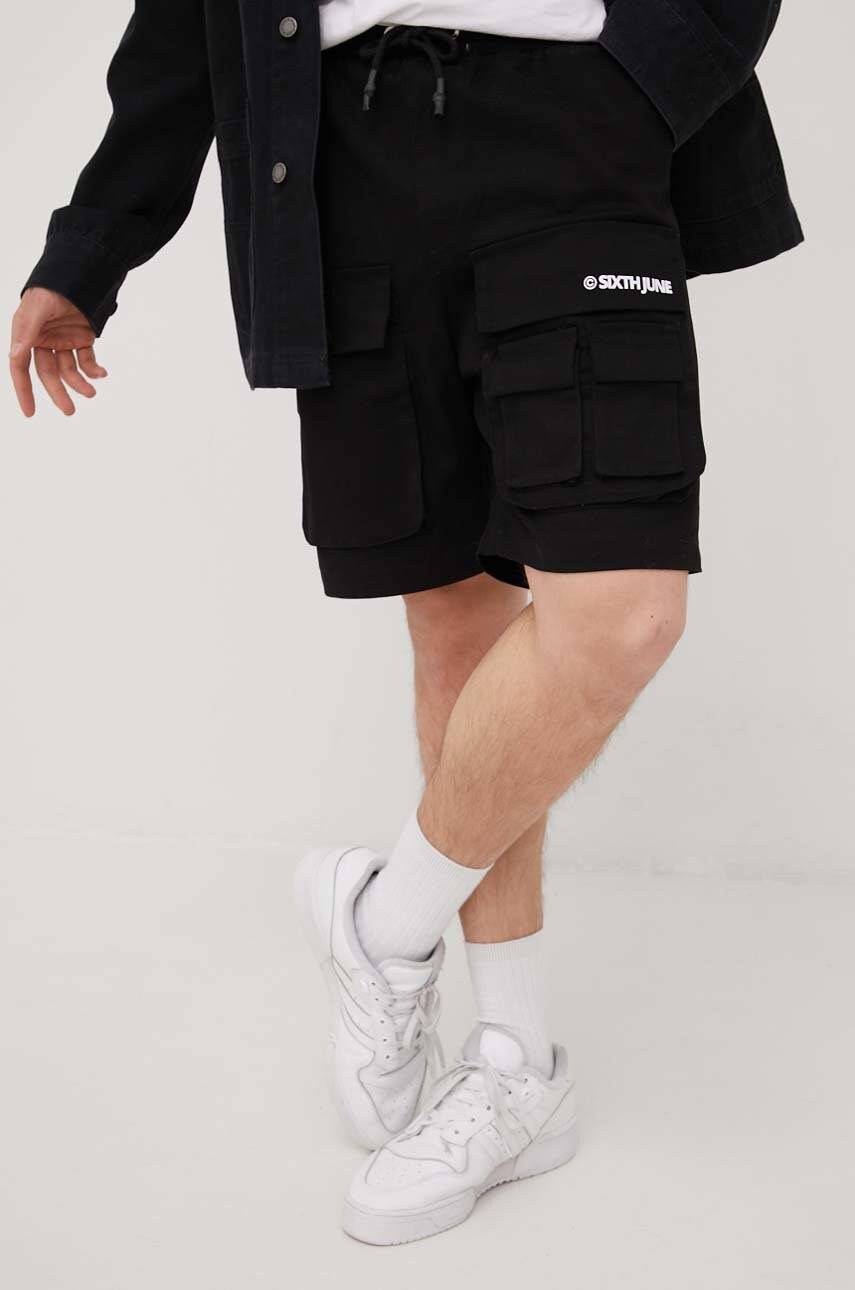 Sixth june pantaloni scurti barbati, culoarea negru