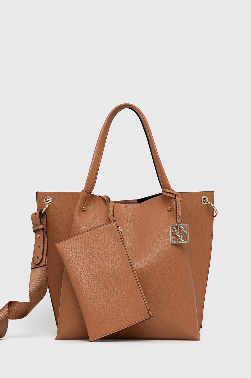 

Чанта Armani Exchange в кафяво, Кафяв