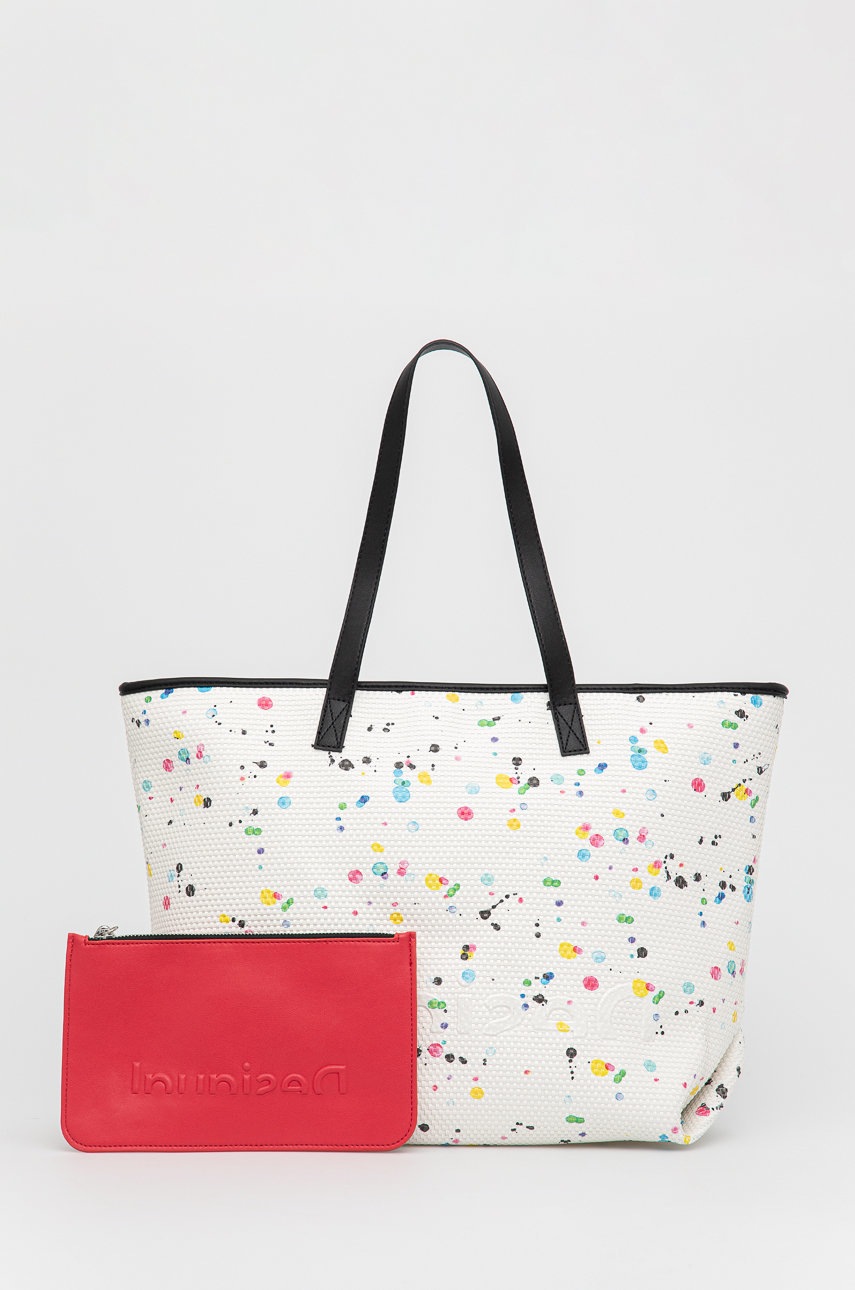 

Чанта Desigual в бяло, Бял