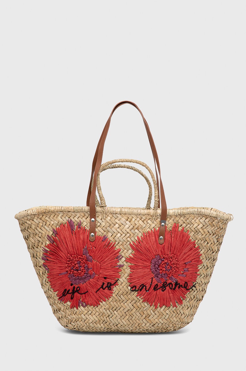 

Плажна кошница Desigual в бежово, Бежов