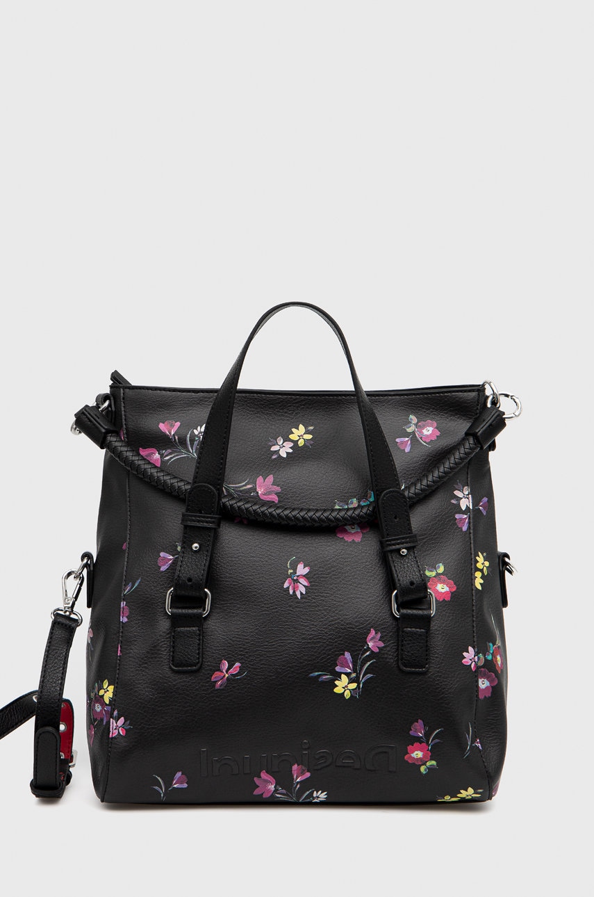 Desigual poseta femei, culoarea negru,