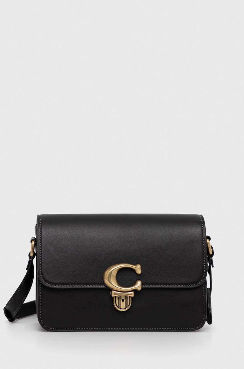 

Кожена чанта Coach в черно, Черен