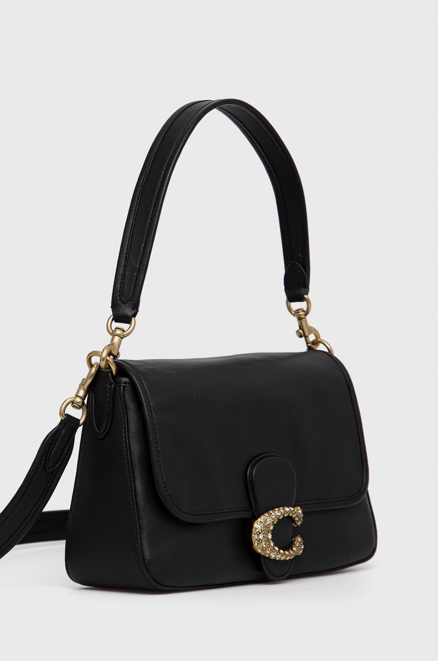 

Кожаная сумочка Coach цвет чёрный
