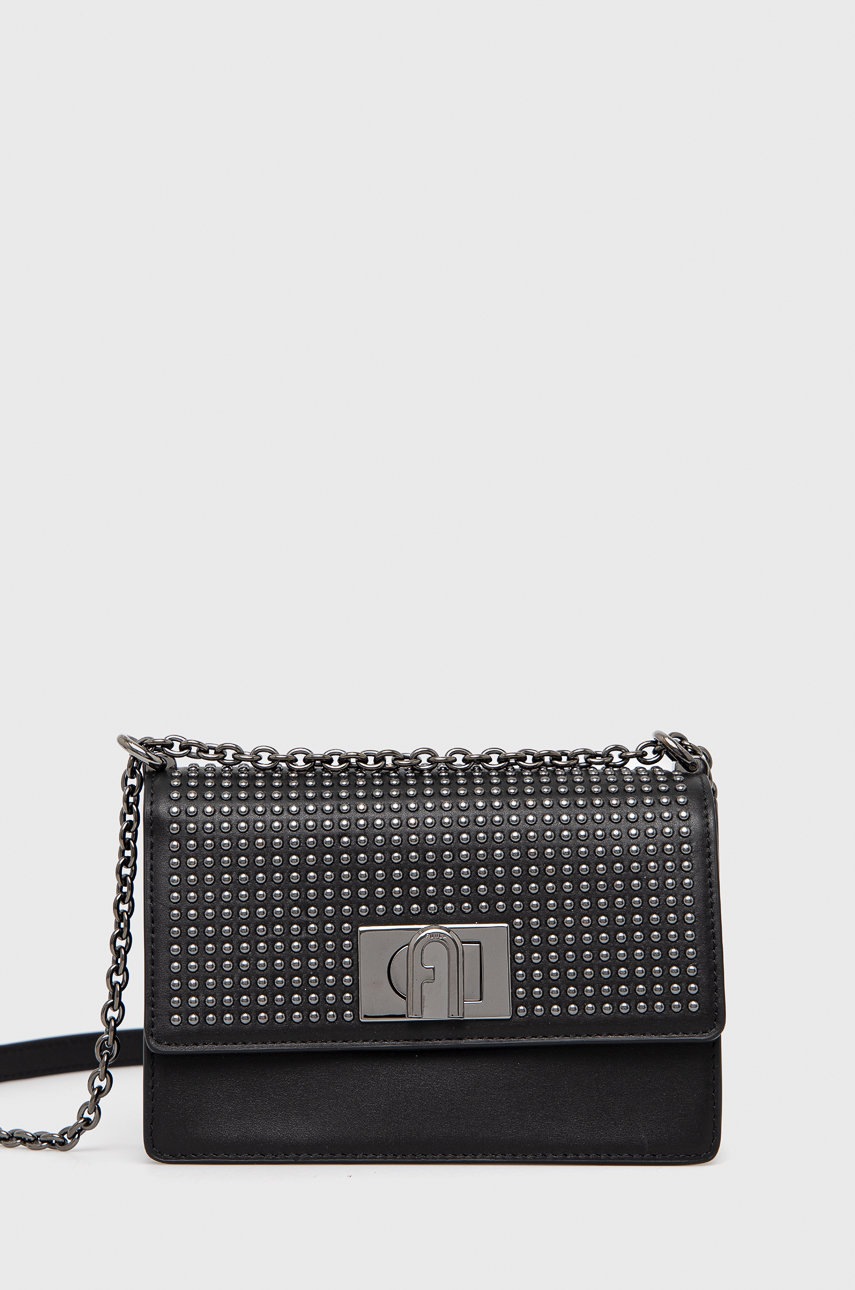 

Кожена чанта Furla 1927 в черно, Черен