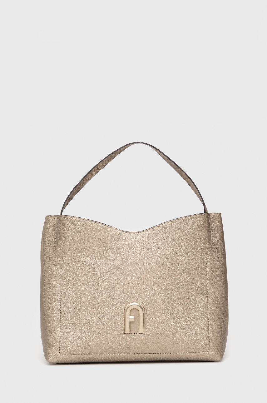 

Кожена чанта Furla Primula в жълто, Бежов