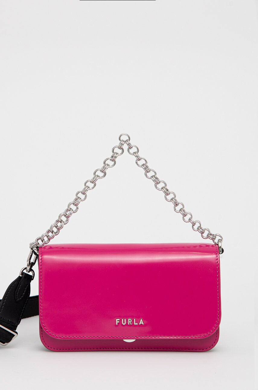 

Кожена чанта Furla в лилаво, Виолетов