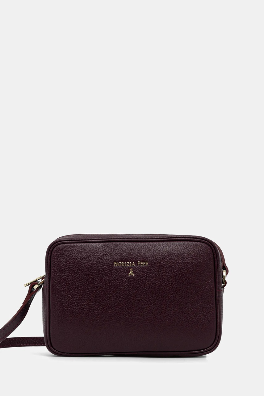 Patrizia Pepe torebka skórzana kolor bordowy CB8985 L001