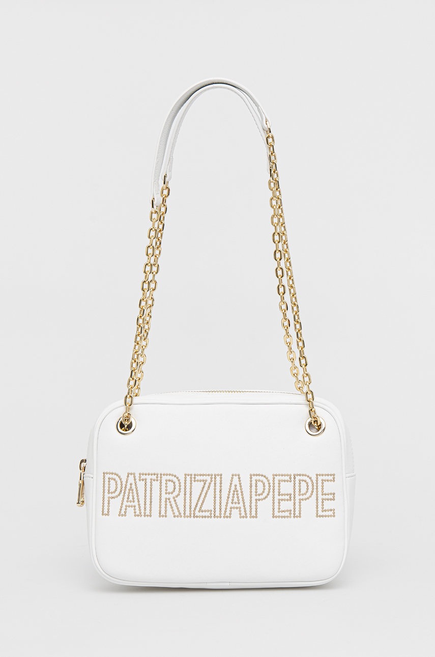 

Кожена чанта Patrizia Pepe в бяло, Бял