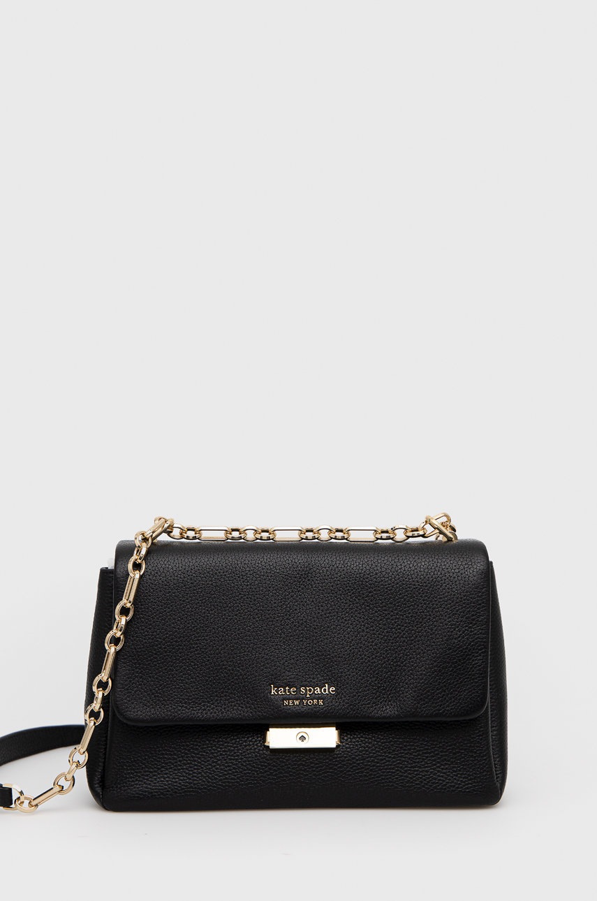 

Кожена чанта Kate Spade в черно, Черен