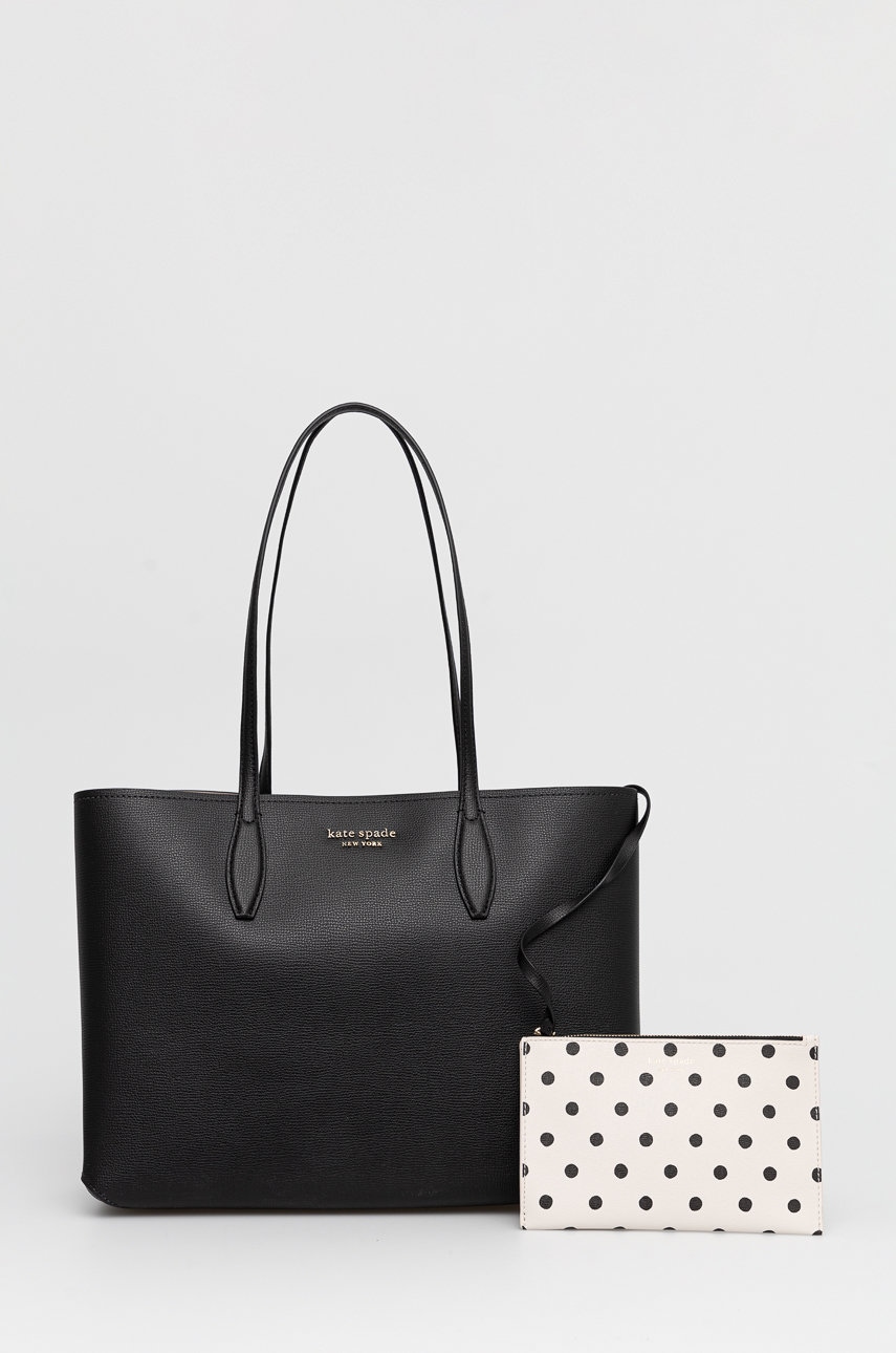 

Кожена чанта Kate Spade в черно, Черен