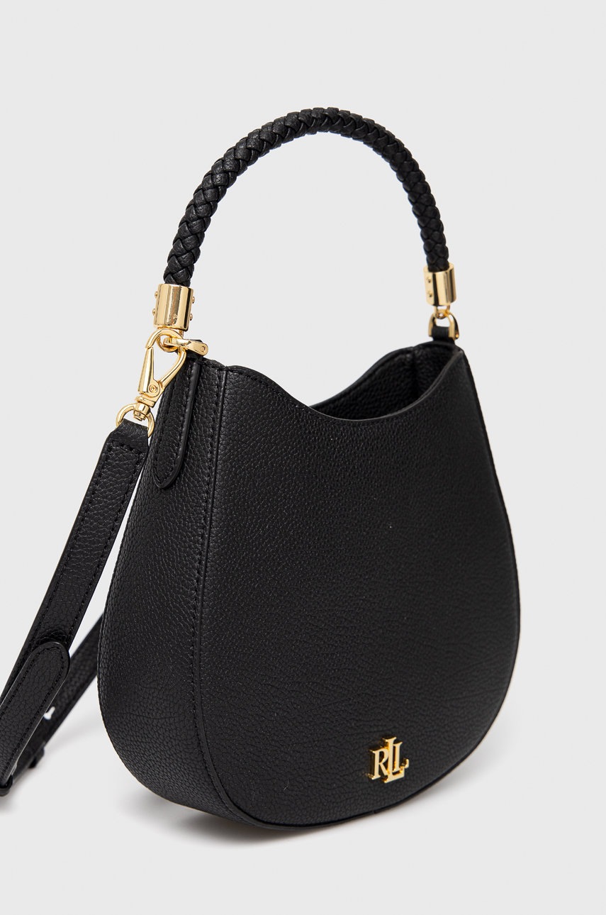 

Шкіряна сумочка Lauren Ralph Lauren колір чорний