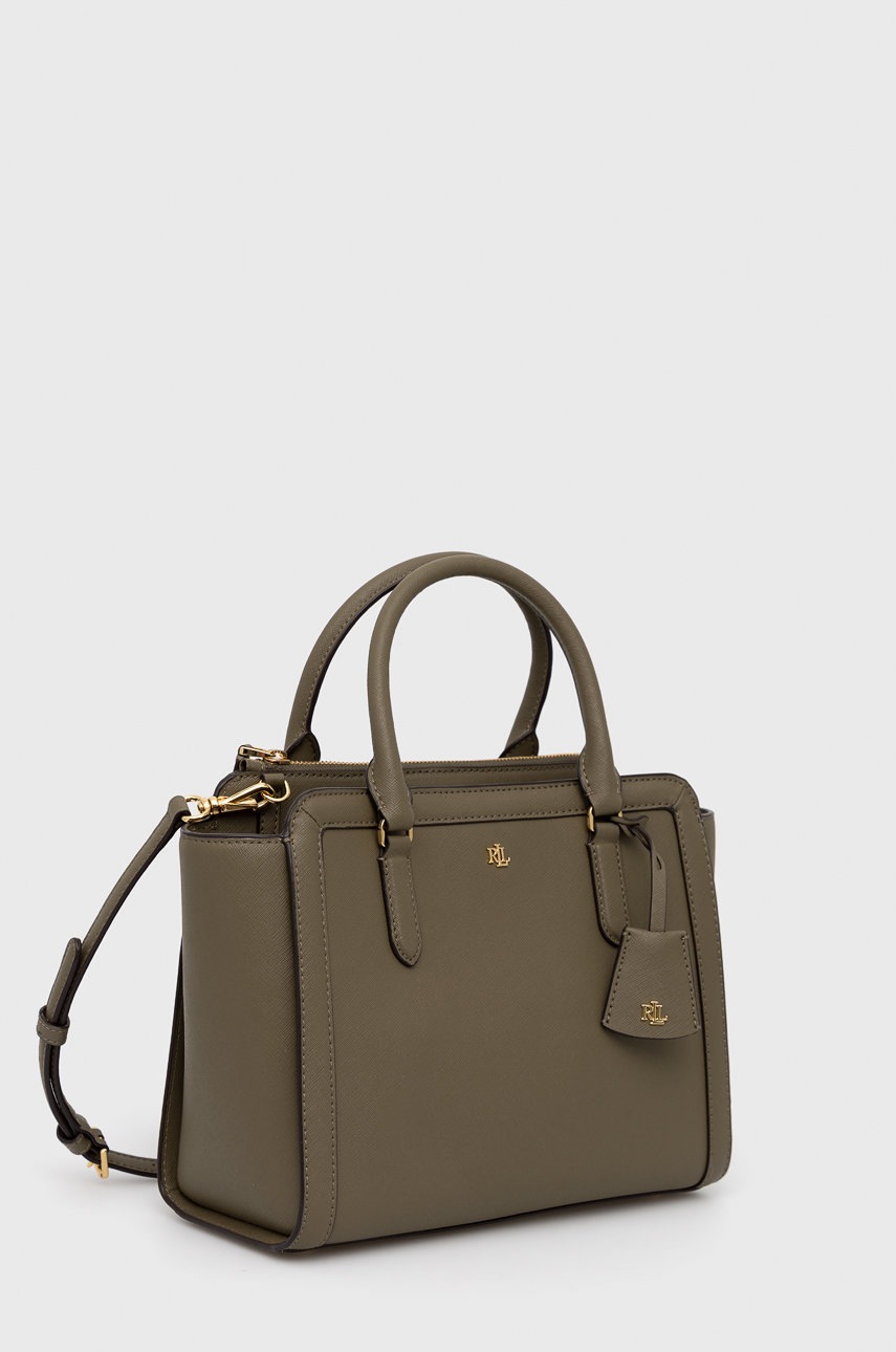 

Шкіряна сумочка Lauren Ralph Lauren колір зелений