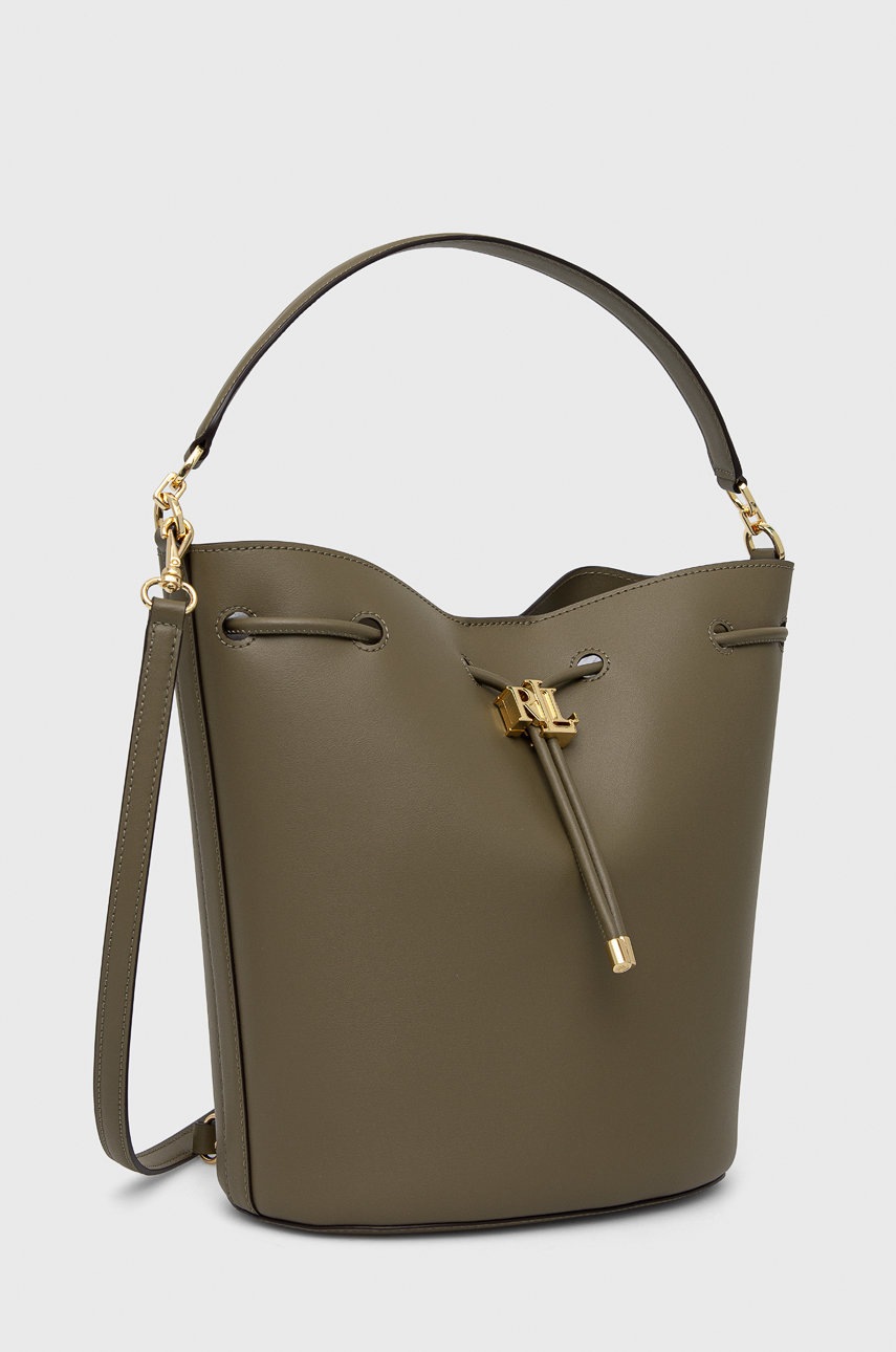 

Шкіряна сумочка Lauren Ralph Lauren колір зелений