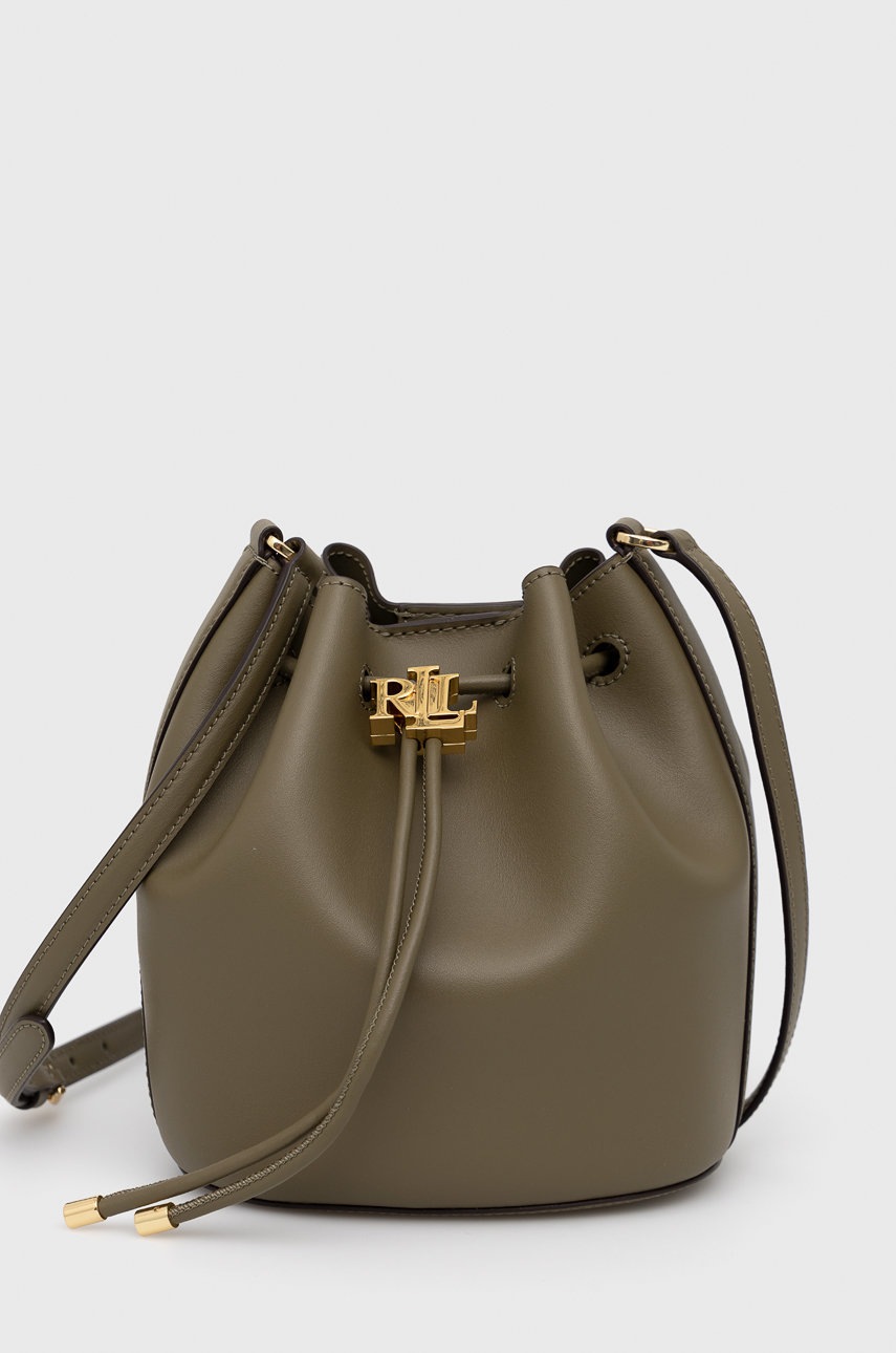 

Кожена чанта Lauren Ralph Lauren в зелено, Зелен