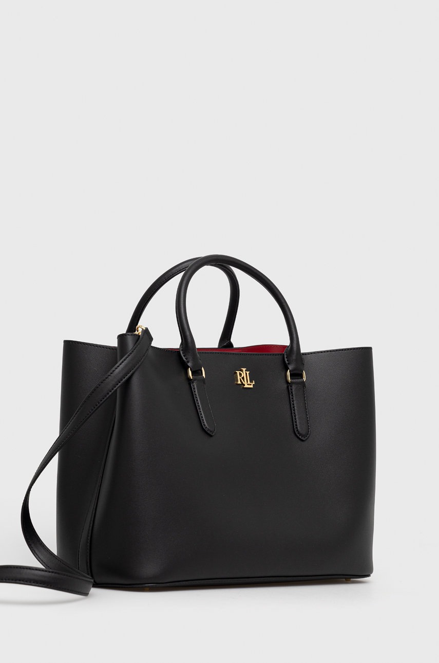 

Кожаная сумочка Lauren Ralph Lauren цвет чёрный