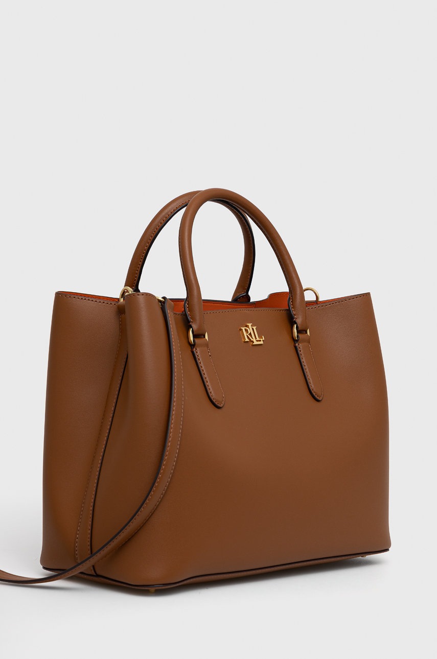 

Кожаная сумочка Lauren Ralph Lauren цвет коричневый