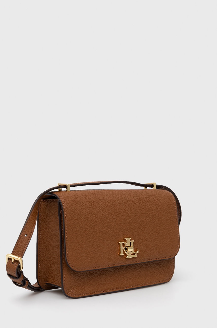

Кожаная сумочка Lauren Ralph Lauren цвет коричневый
