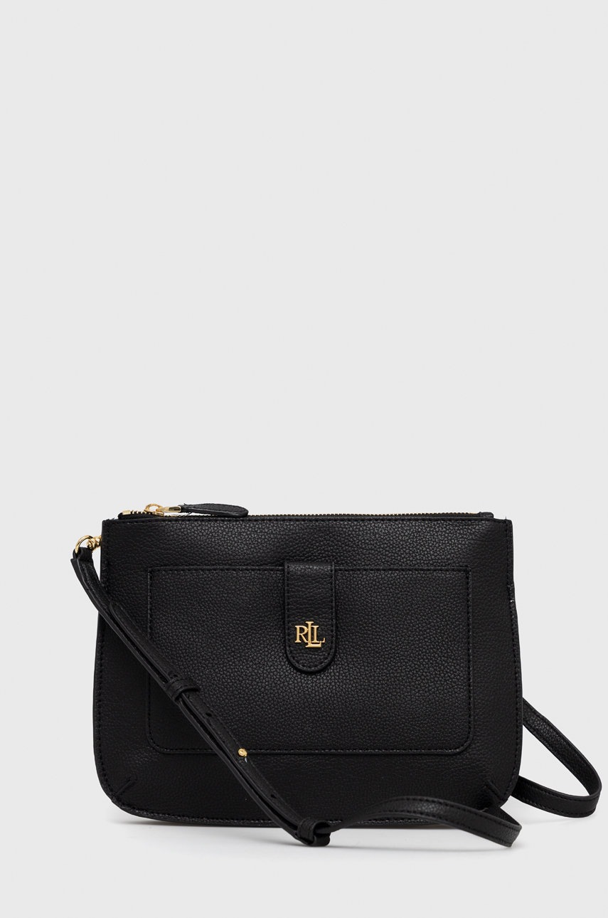 

Кожаная сумочка Lauren Ralph Lauren цвет чёрный