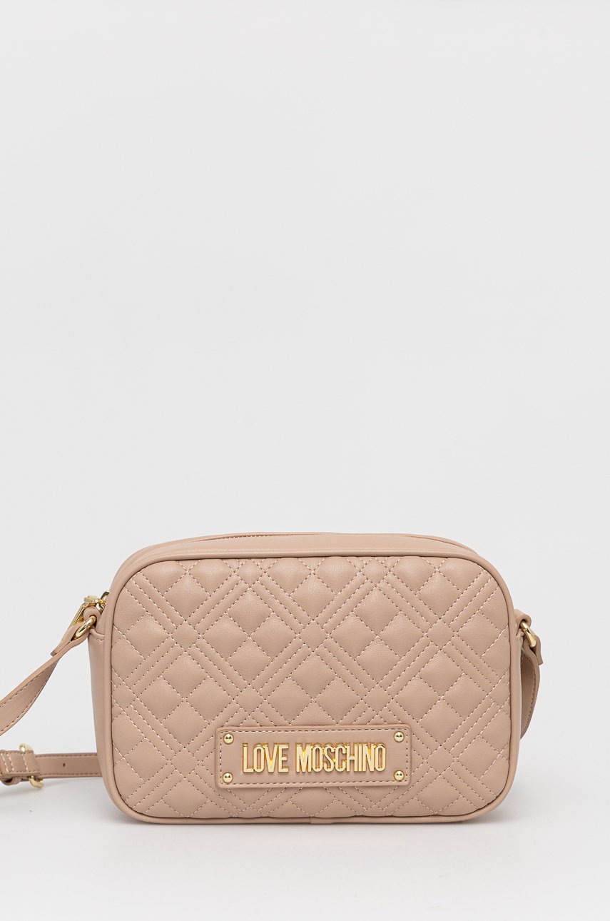 

Чанта Love Moschino в прозрачен цвят, Бежов