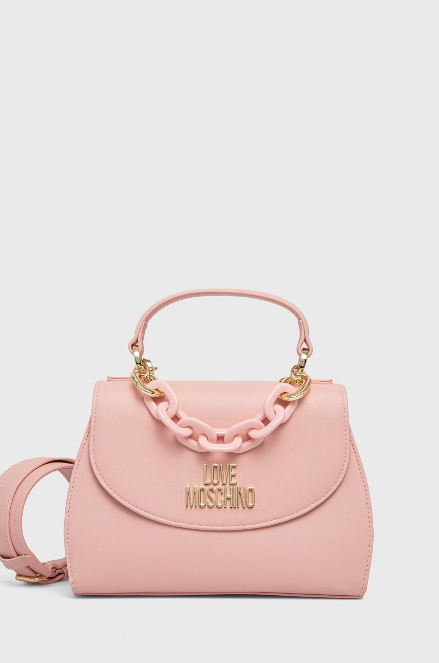 Love moschino poseta de piele culoarea roz