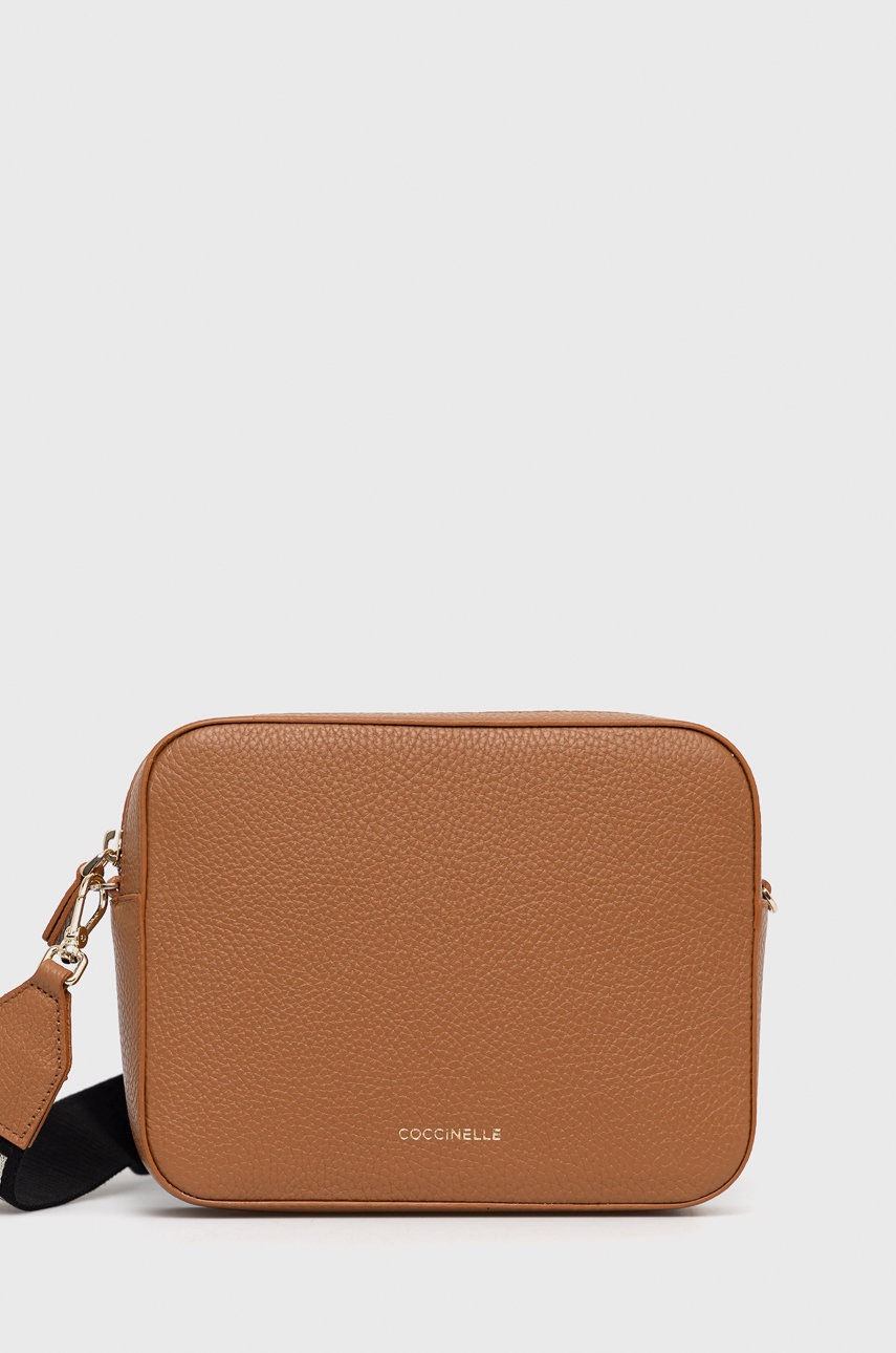 

Кожена чанта Coccinelle Lv3 Mini Bag в кафяво, Кафяв