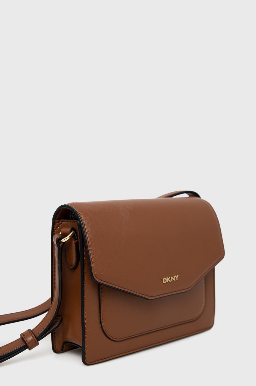 

Кожаная сумочка Dkny цвет коричневый