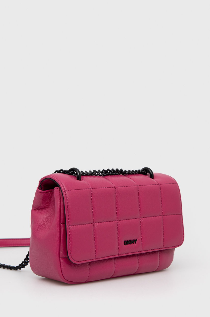 

Кожаная сумочка Dkny цвет розовый