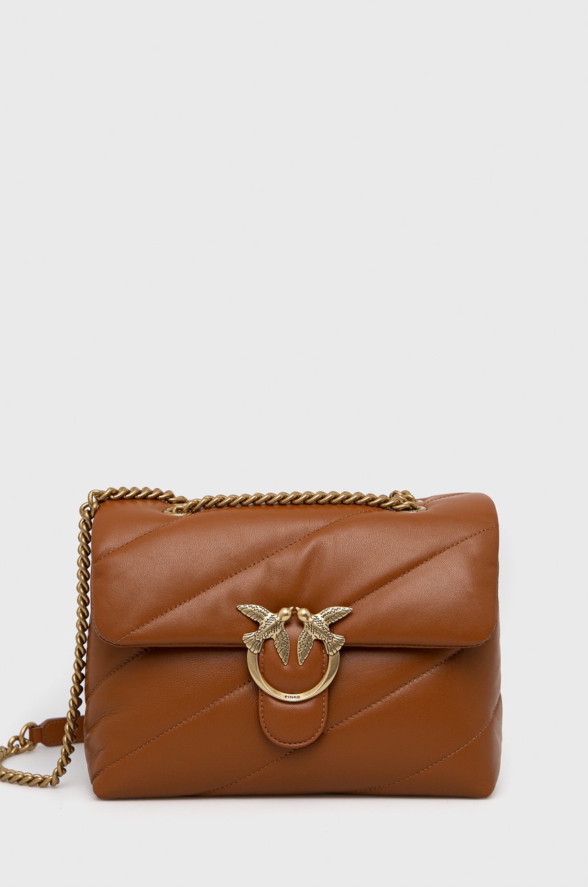 

Pinko - Кожена чанта, Кафяв