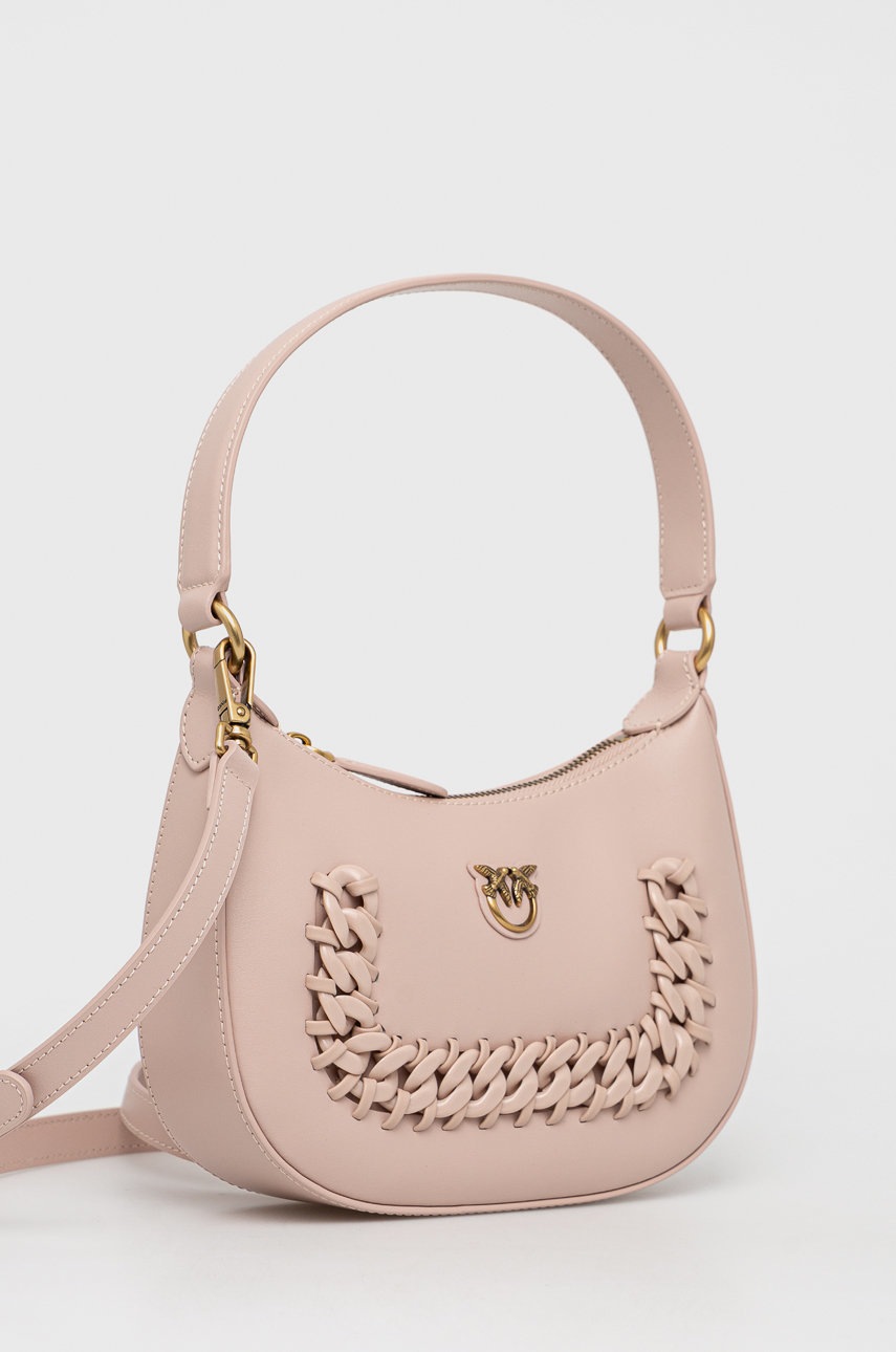 

Кожаная сумочка Pinko цвет розовый