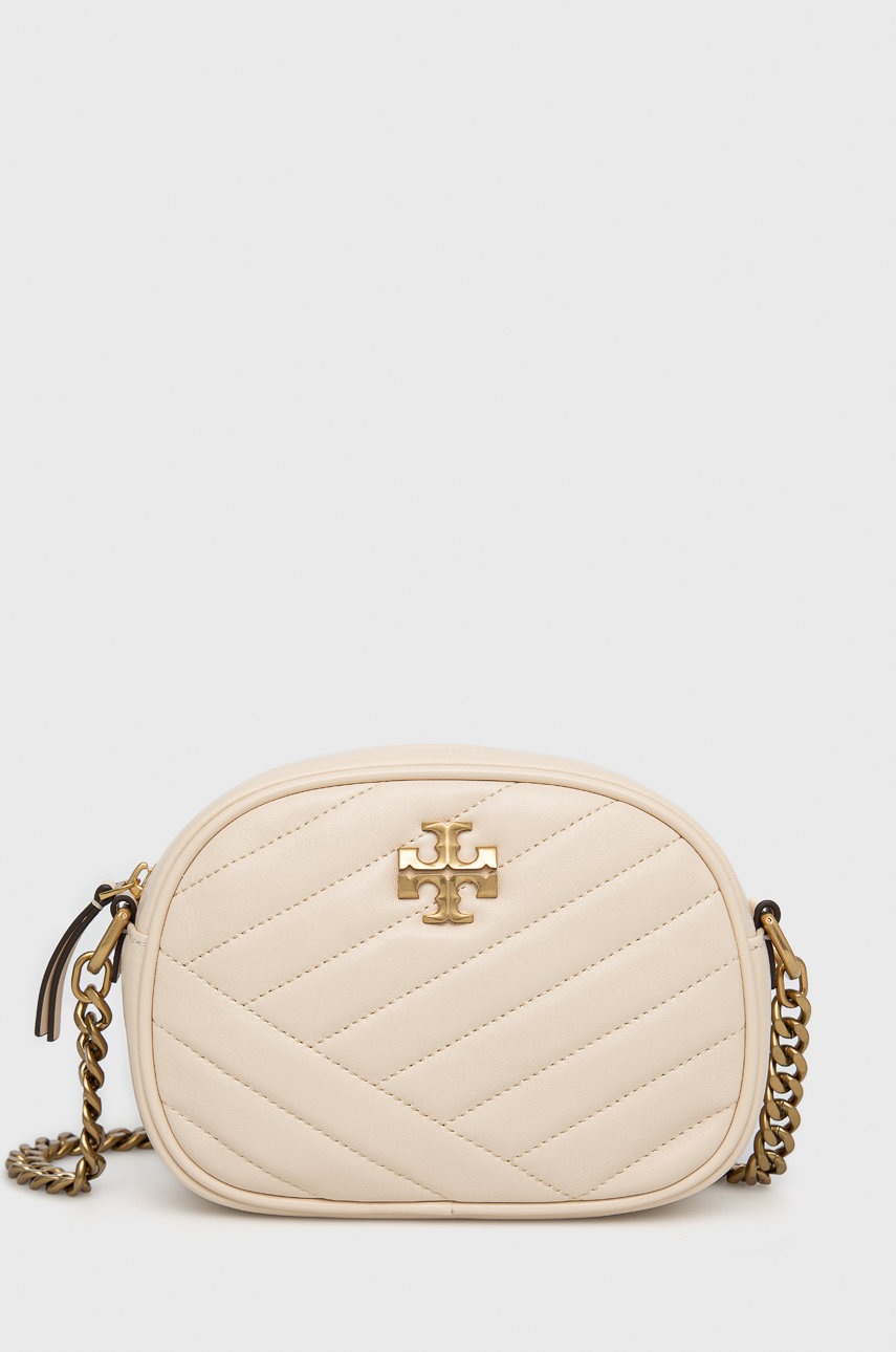 

Кожена чанта Tory Burch в бежово, Бежов