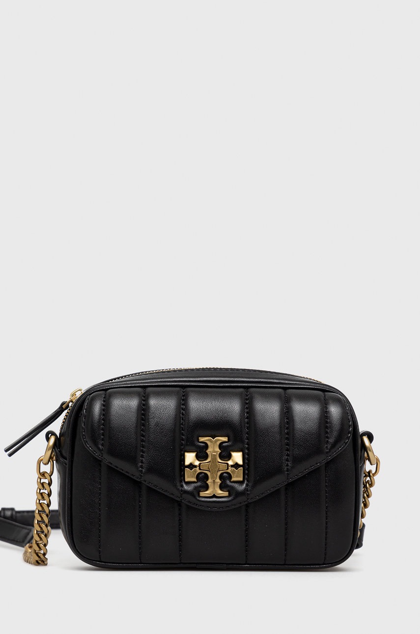 

Кожена чанта Tory Burch в черно, Черен