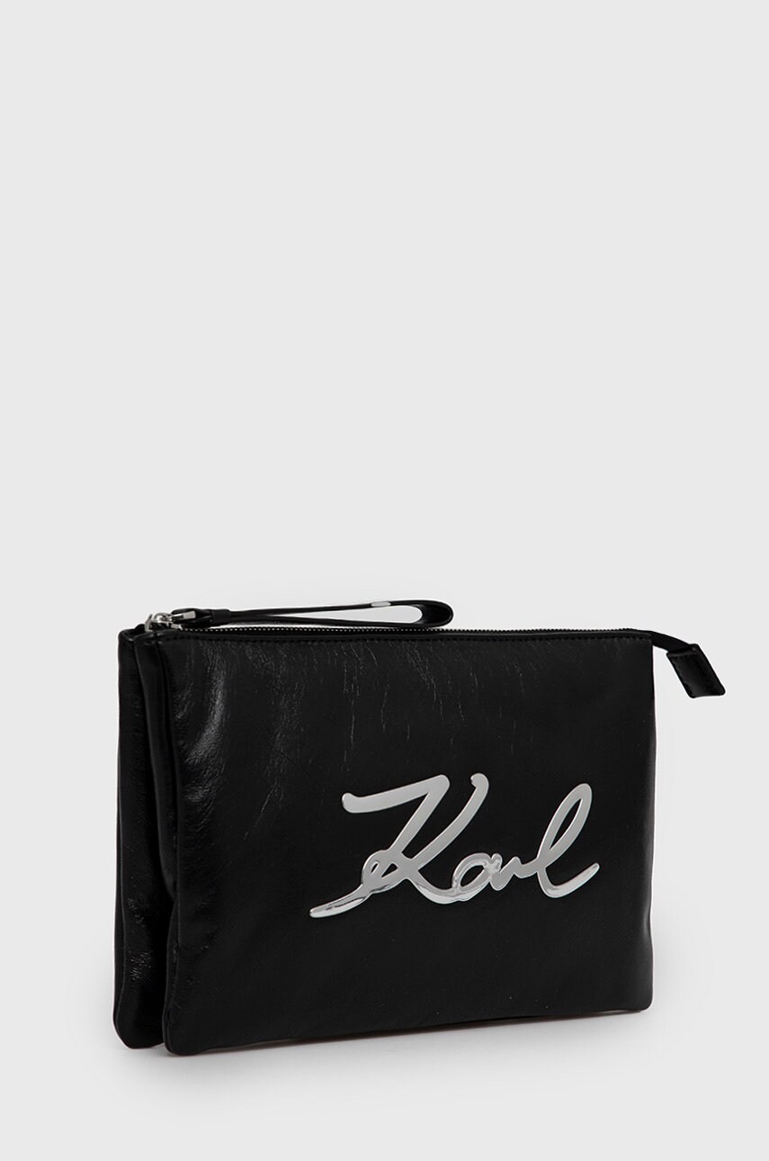 

Шкіряна косметичка Karl Lagerfeld колір чорний