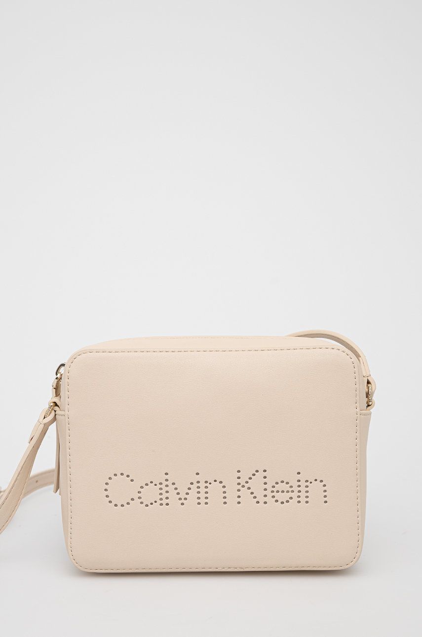 Calvin Klein torebka kolor beżowy
