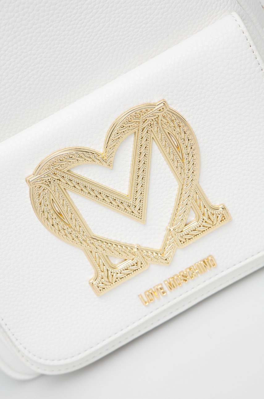 

Рюкзак Love Moschino жіночий колір білий малий з аплікацією