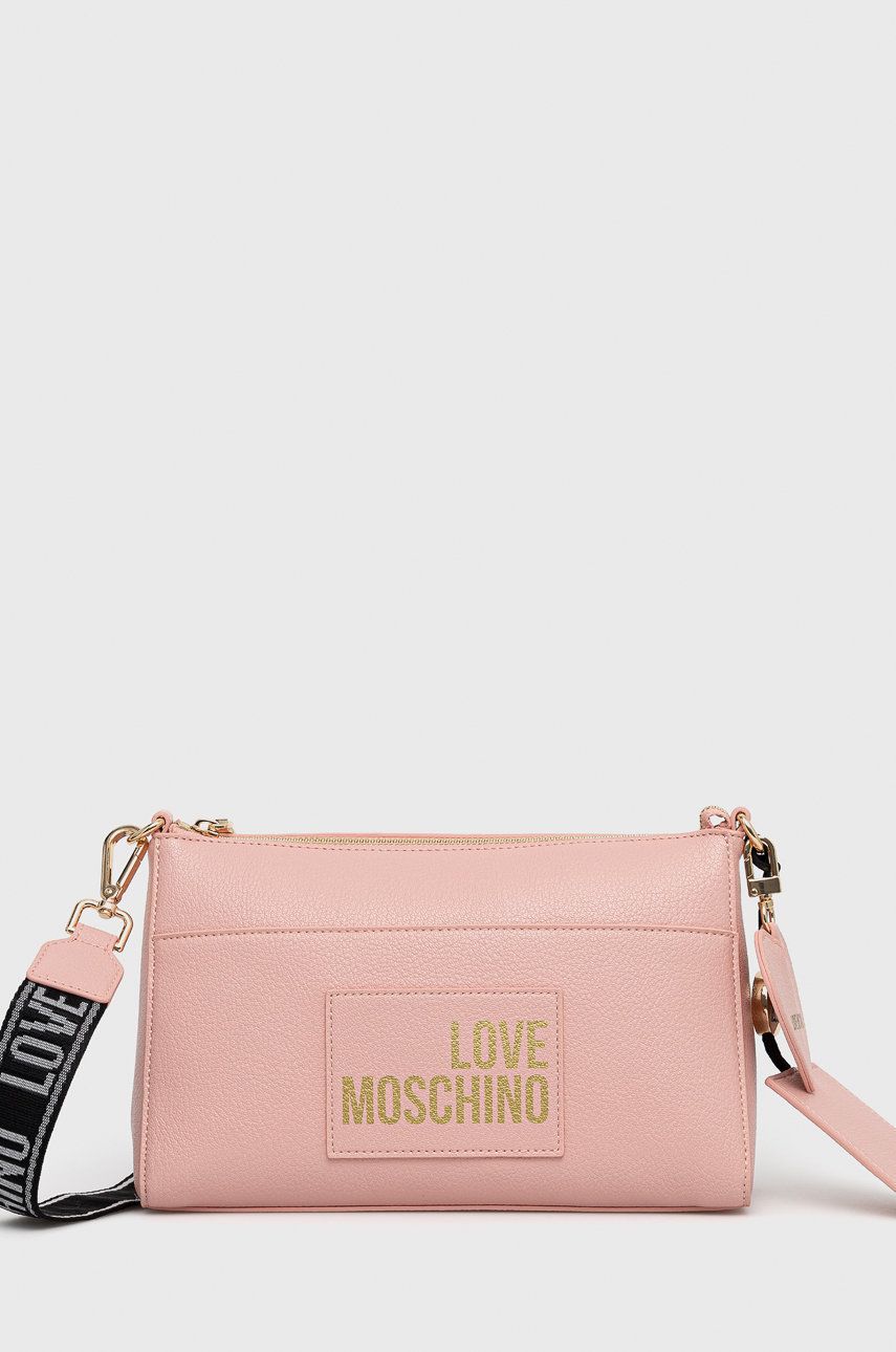 Love Moschino poseta culoarea roz imagine reduceri black friday 2021 accesorii