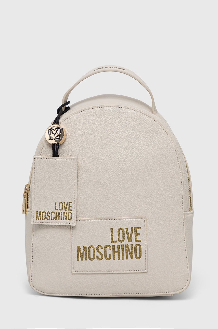 

Раница Love Moschino в бежово малък размер с изчистен дизайн, Бежов