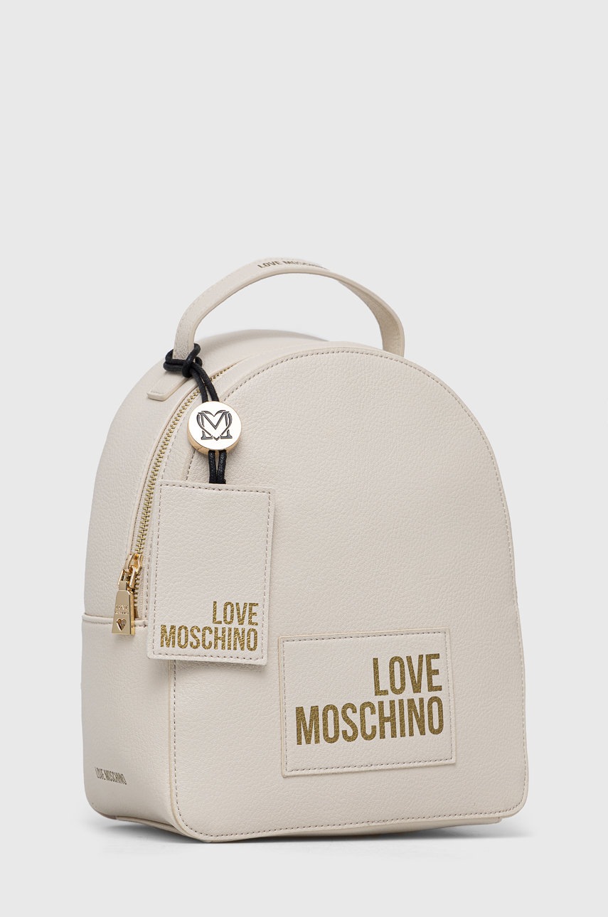 

Рюкзак Love Moschino жіночий колір бежевий малий однотонний